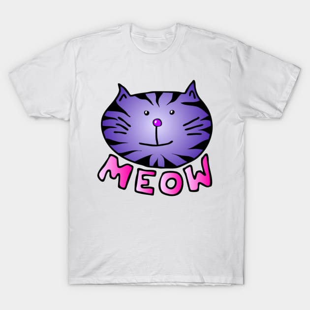 Purple Kitty Cat T-Shirt by GemmasGems